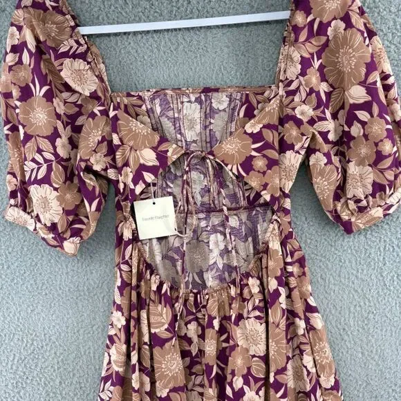 Favorite Daughter Vintage Multi Floral Puff Sleeve Maxi Dress Size 4 NWT - Picture 7 of 13